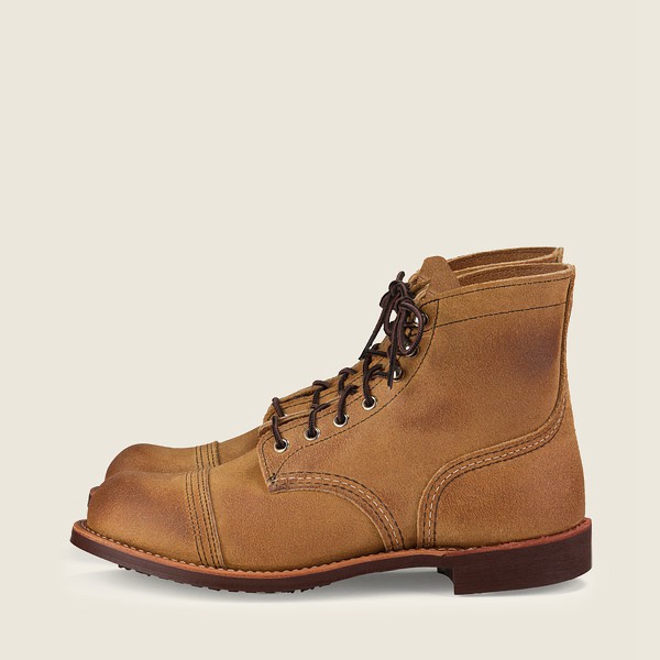Red Wing Heritage Boots Khaki - Red Wing Mens Iron Ranger - 6-inch Muleskinner Leather - FYSCB-1502